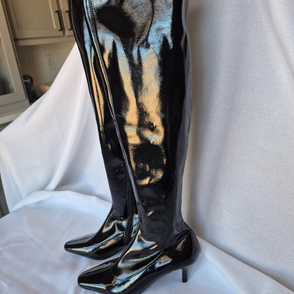 ABOUND Carmy Over The Knee Boot In Black Patent - Picture 1 of 5